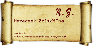Marecsek Zoltána névjegykártya